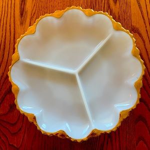 Vintage Anchor Hocking Fire King divided relish dish